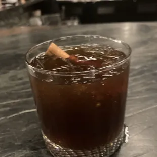 Bourbon, espresso, and peanut butter syrup