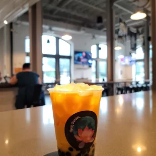 Mango bubble tea