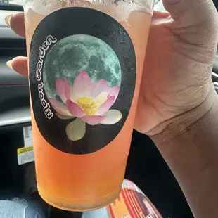 Guava Fruit Tea with peach popping boba