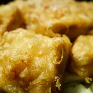 Fried tofu stuffed w/ shrimp