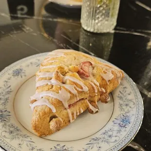 Strawberry white chocolate scone