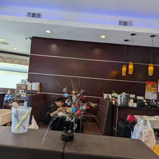 Limited seating inside, but at least it's comfortable