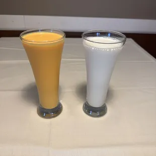 Mango Lassi and Salted Lassi