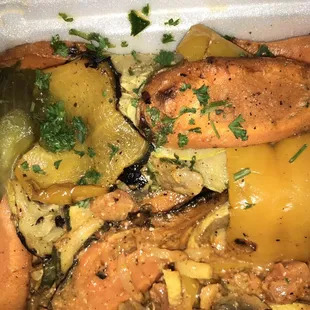 a close up of a dish of food