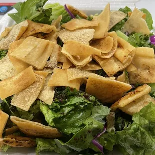Fattoush Salad is a favorite here and must have with any meal ordered!