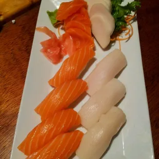 Whatever tuna and salmon sushi and sashimi