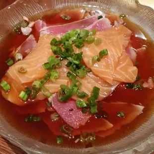 Tuna and salmon tataki.