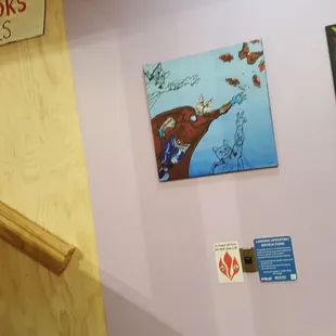 Used books are upstairs