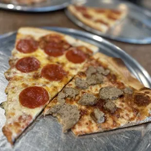 Lunch special with two one topping slices. Pepperoni and Meatball