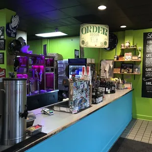 the counter and menu