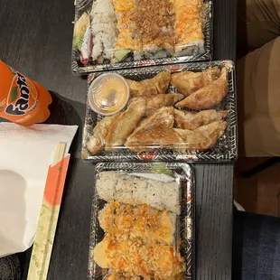 Loaded Gyoza (Dumpling) 10 pieces. And All California Roll (20 pcs)