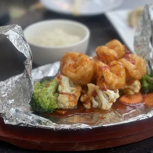 Lava Sauce Shrimp with Sticky Rice