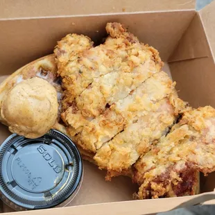 Chicken &amp; Waffles w/ Maple Butter