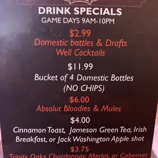 Drink specials