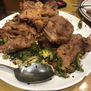 Salt and Pepper Pork Chops keep me coming back here.