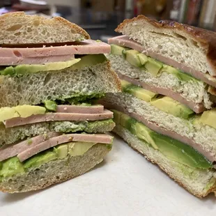 Avocado and Mortadella on Rustic bread (my favorite)