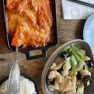 Baked Pork Chop w. Rice/Spaghetti