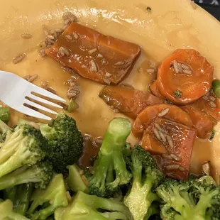 What was left of broccoli &amp; huge carrots