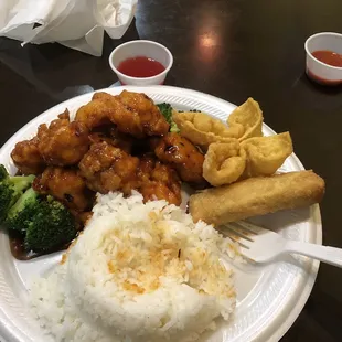 a plate of food on a table