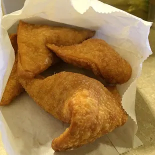 Crab Rangoons - $4.95 -- great filling, but as you can see from the photo, definitely overcooked. Consistently so.