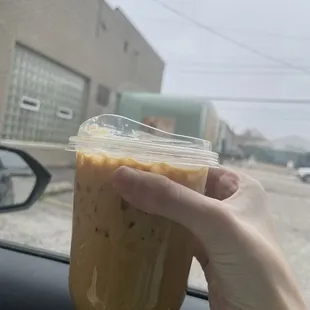 Iced vanilla latte