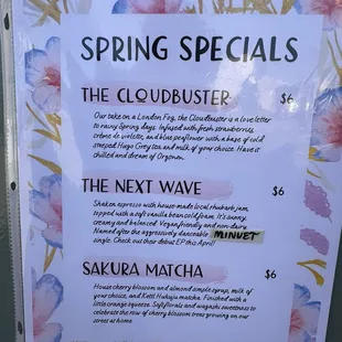 Spring Special Menu