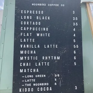 menu