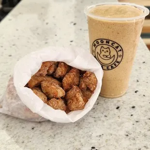 Popcorn Chicken + Chocolate Slushie (Each sold separately)