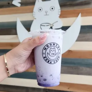 Taro Milk Tea with Agar Tapioca