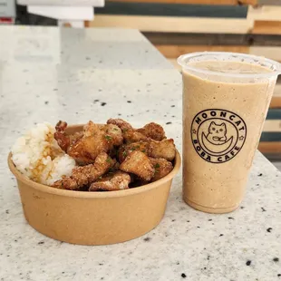 Chicken Rice Bowl + Chocolate Slushie (Each sold separately)