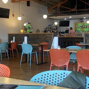 indoor seating and bar