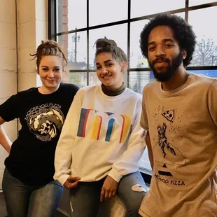 Employees with merchandise