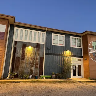 Restaurant entrance exterior.