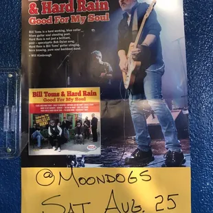 Bill Toms &amp; Hard Rain with the Soulville Horns play here several times per year. Don't miss them!