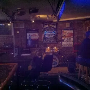 Stage for kareoke nights, bands playing, etc.