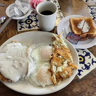 Chicken Fried Steak 2 eggs over medium. Amazing!