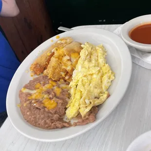 Tamales with scrambled eggs