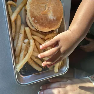 kids cheese burger with ketchup