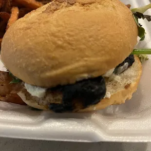 Burnt chicken breast