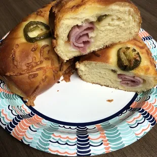 Ham, cheese, and jalapeño