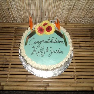 14" Custom Hawaiian-themed engagement cake