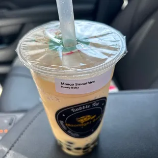 Mango smoothie with Honey Boba