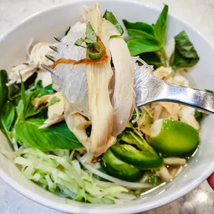 Bamboo chicken noodle soup with crystal noodles, 4/5. IG: @take.a.bite.with.me