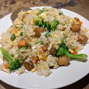 V28. &apos;chicken&apos; fried rice - delicious although they forgot to skip the egg