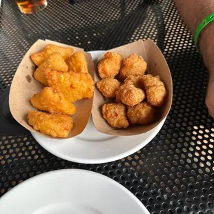 Mac N Cheese Bites  Corn nuggets