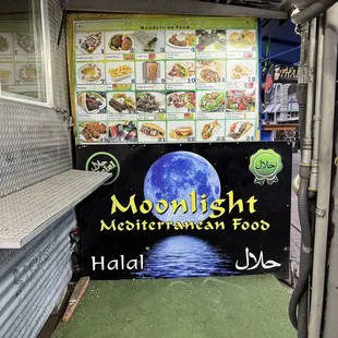 a full moon in the background