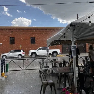 Nice brief downpour w/hail