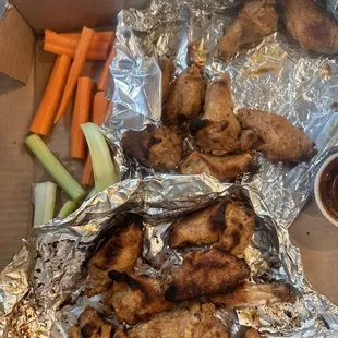 Burnt and non tossed wings.