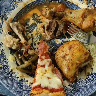 Pizza &amp; non-kabob Chicken
