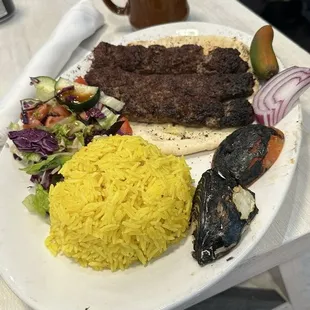 Beef kebab platter is absolutely delicious!